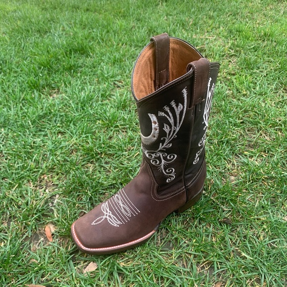 WOMEN'S WESTERN RODEO COWGIRL BOOTS GENUINE LEATHER HORSE SHOE BOTA DAMA 388 - Picture 6 of 11